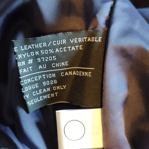 Retro Danier Purple Full Length Leather Coat  Lined Stand-up Collar Size 12 Y2K - Picture 7 of 13